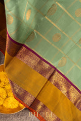 pure zari handwoven kai korvai mulberry silk royal kanjivarm