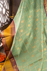 pure zari handwoven kai korvai mulberry silk royal kanjivarm