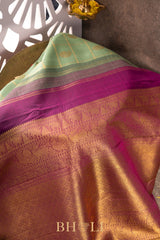 pure zari handwoven kai korvai mulberry silk royal kanjivarm