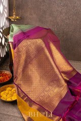 pure zari handwoven kai korvai mulberry silk royal kanjivarm