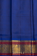pure zari kai korvai checkered mulberry silk kanjivaram