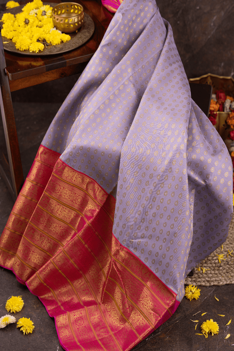 Pure zari Silk Handwoven royal  Korvai Kanjivaram