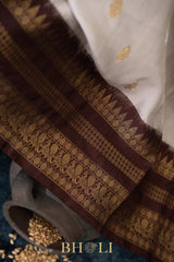 pure zari vintage design twill handwoven korvai kanjivaram silk
