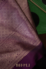 rettai pettu mulberry silk korvai plain body kanjivaram