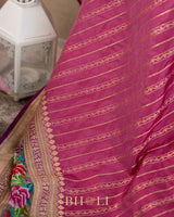 royal pure katan silk kaduwa with petite point hand embroideryed banarasi
