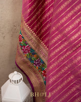 royal pure katan silk kaduwa with petite point hand embroideryed banarasi