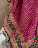 royal pure katan silk kaduwa with petite point hand embroideryed banarasi
