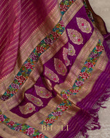 royal pure katan silk kaduwa with petite point hand embroideryed banarasi
