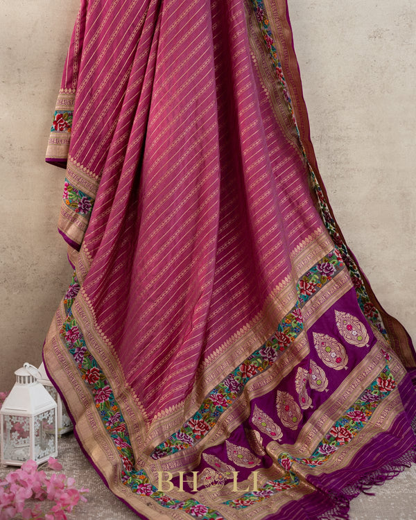 royal pure katan silk kaduwa with petite point hand embroideryed banarasi