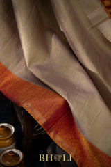 royal pure zari mulberry silk ornate border korvai kanjivaram