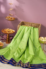 silk by silk kuttu gadwal in violet and green