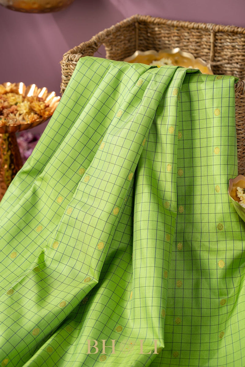 silk by silk kuttu gadwal in violet and green