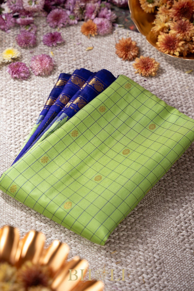 silk by silk kuttu gadwal in violet and green