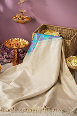 sky blue checkered silk by silk gadwal