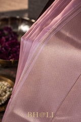 soft pink pure mulberry silk handwoven kanjivaram