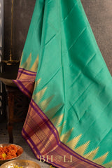thazhampoo reku border pure zari kai korvai silk kanjivaram