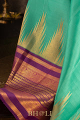 thazhampoo reku border pure zari kai korvai silk kanjivaram