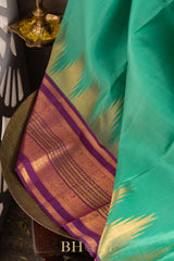 thazhampoo reku border pure zari kai korvai silk kanjivaram