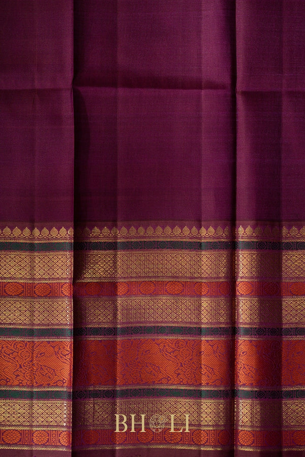 thread work handwoven korvai kanjivaram