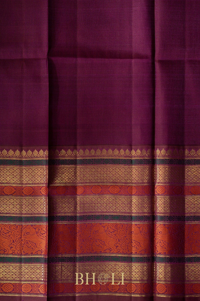 thread work handwoven korvai kanjivaram