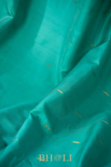 tiffany blue and baby pink kuttu handwoven silk gadwal