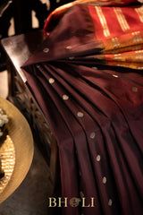 tissue border kuttu silk by silk brown gadwal
