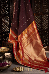 tissue border kuttu silk by silk brown gadwal