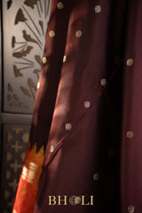tissue border kuttu silk by silk brown gadwal