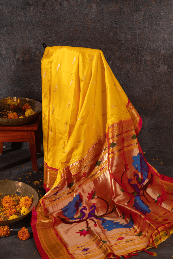 Traditionally woven Authentic handloom Pure Silk Paithani