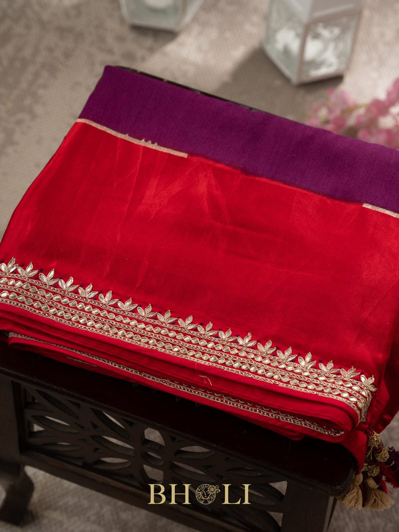 tussar georgette hand embroidered banarasi
