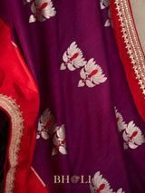tussar georgette hand embroidered banarasi