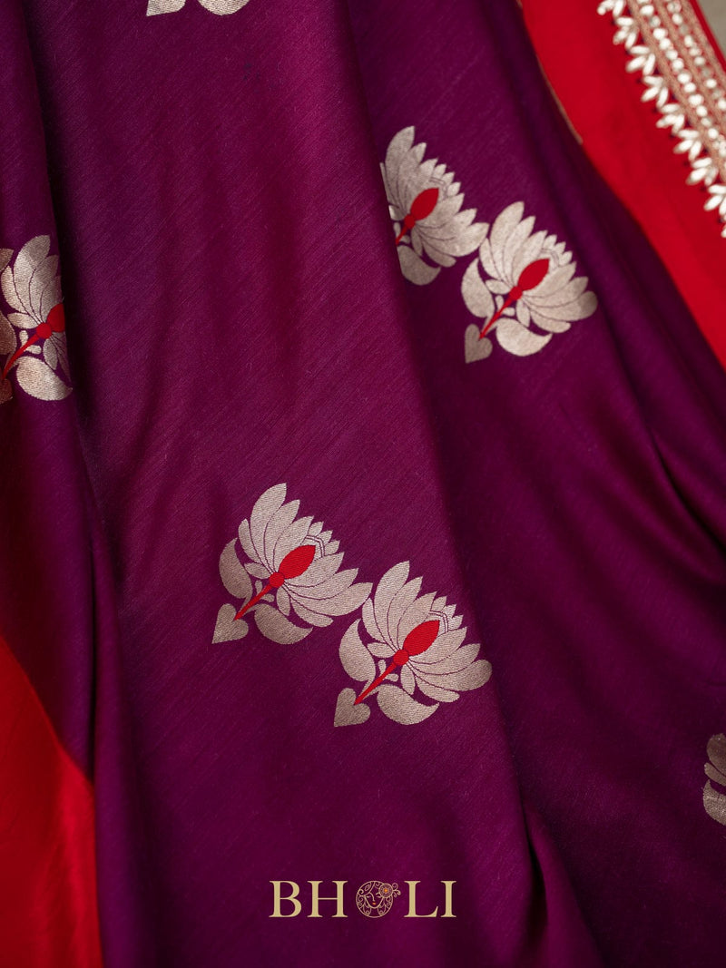 tussar georgette hand embroidered banarasi