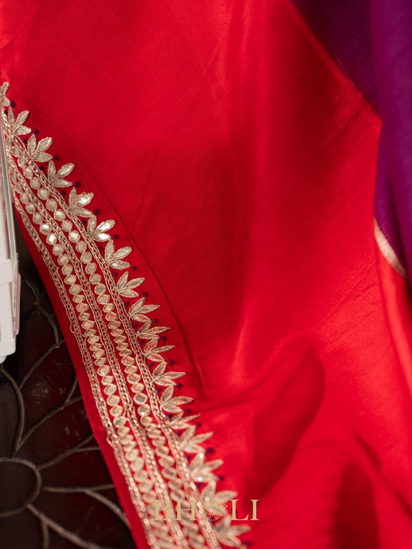 tussar georgette hand embroidered banarasi