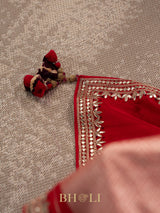 tussar georgette hand embroidered banarasi