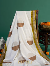 tussar georgette hand embroidered banarasi