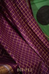 vintage design pure zari checkered mulberry silk kanjivaram
