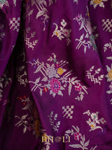 violet pure katan silk kaduwa jungla banarasi