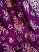 violet pure katan silk kaduwa jungla banarasi