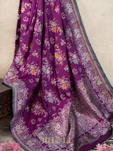 violet pure katan silk kaduwa jungla banarasi