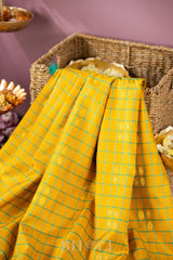 yellow and green handwoven silk by silk kuttu gadwal